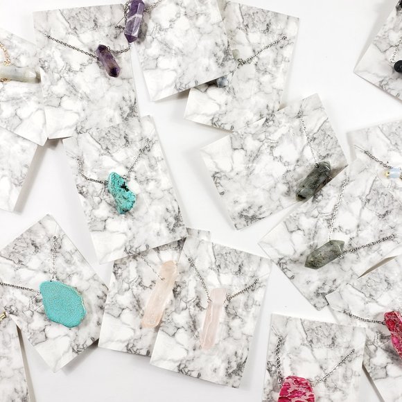 Amethyst Double Terminated Point Necklace 20" - Picture 4 of 4